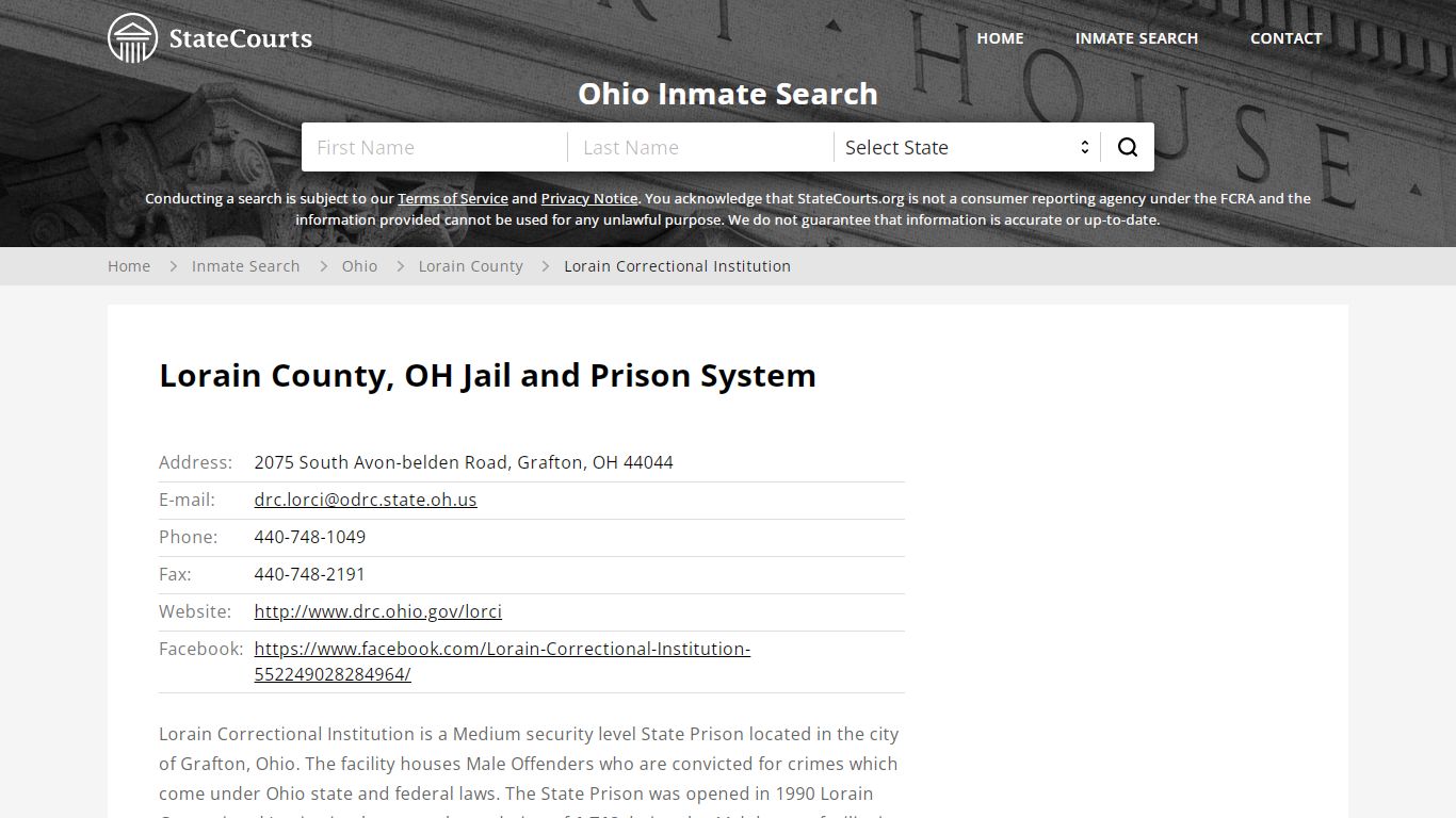 Lorain Correctional Institution Inmate Records Search ...